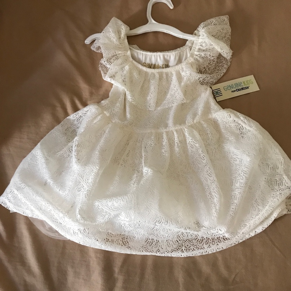 White/Almond Cream Lace Dress 2T (Osh-Kosh)